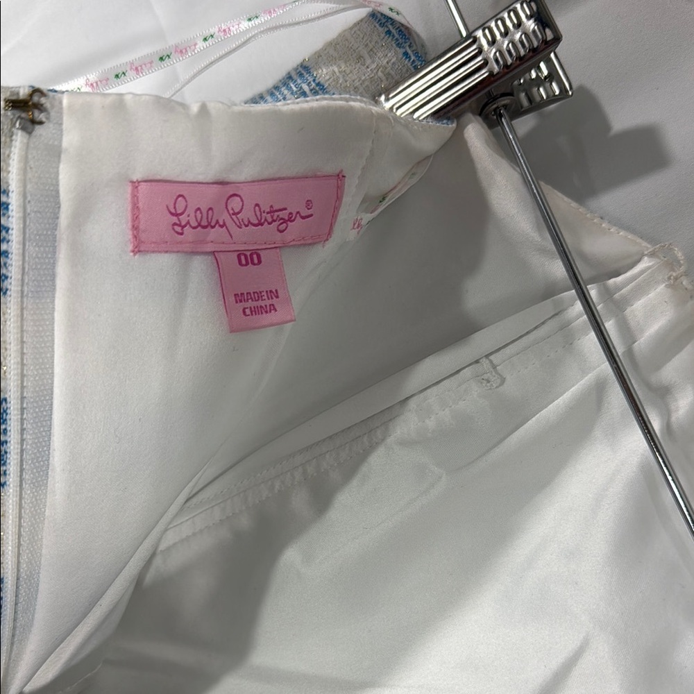 Lilly Pulitzer Striped Blue and White Strapless Dress Size 00 - Picture 9 of 9